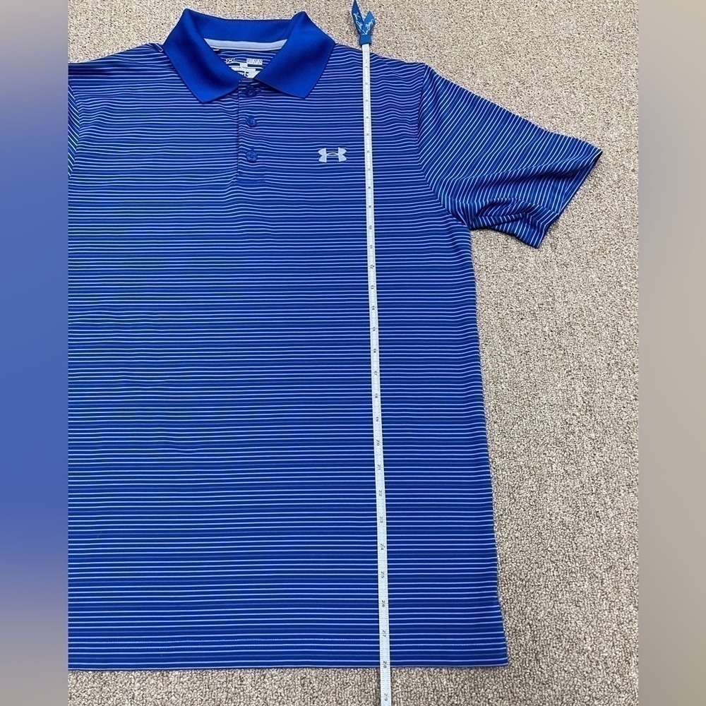 Under Armour: Men’s HeatGear Loose Fit Striped Polo, Size M - Picture 3 of 7